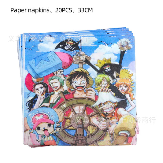 Tovaglioli di carta One Piece - Confezione da 20 (disegno Straw Hat Crew)