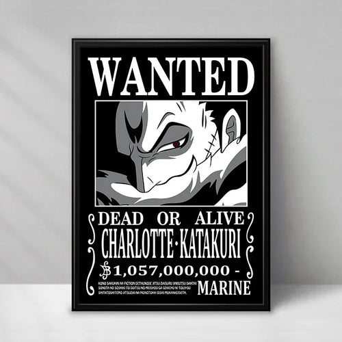 Poster One Piece Wanted - Charlotte Katakuri (Noir & Blanc)