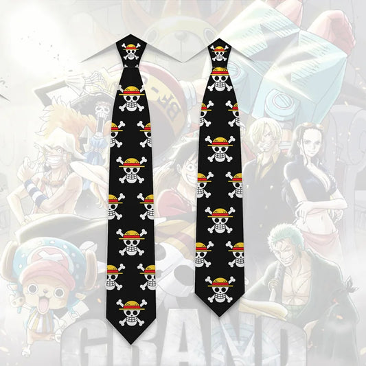 Cravate One Piece - Motif Jolly Roger & Symboles Pirate