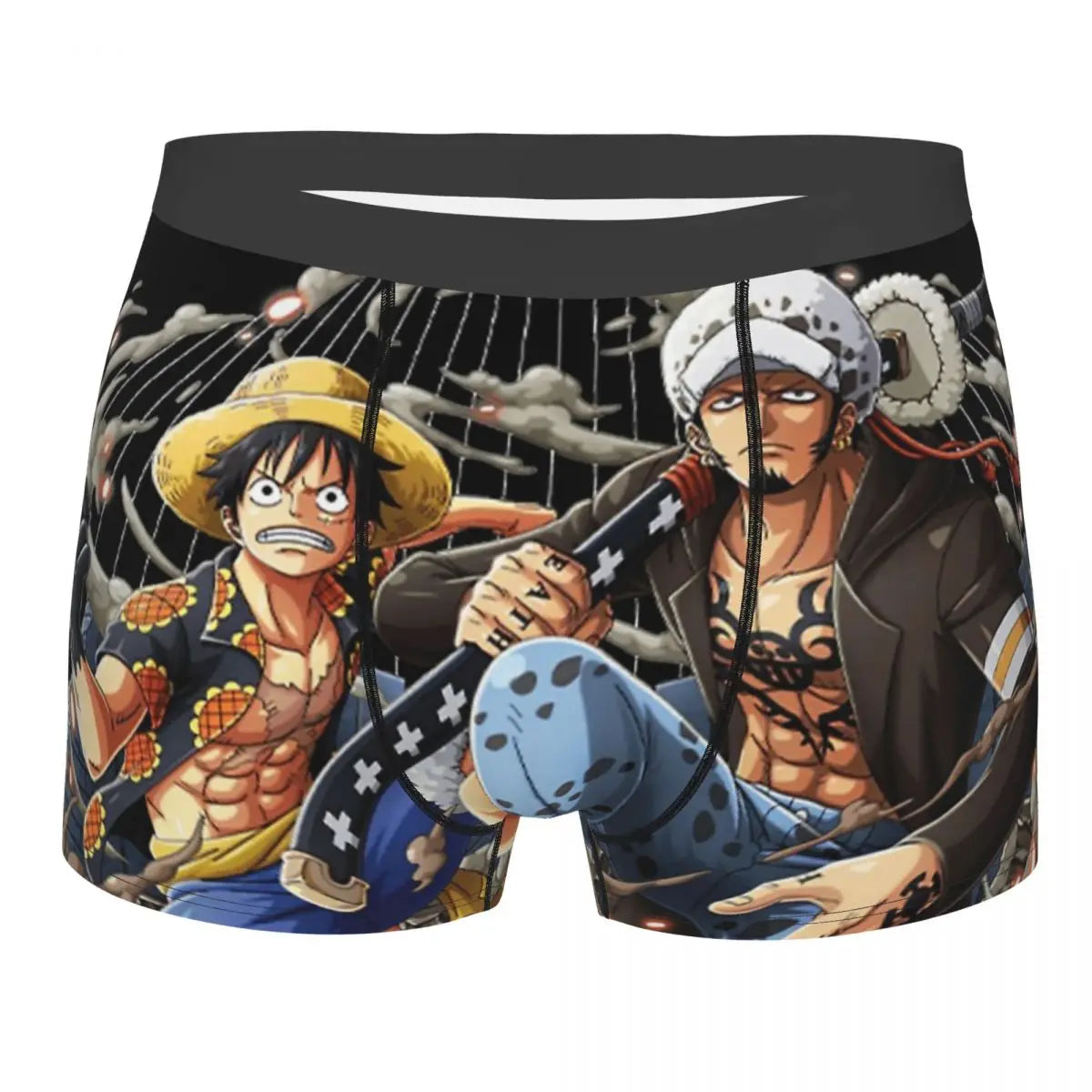 Calzoncillos bóxer de One Piece - Luffy y Ace Combat (naranja y negro)