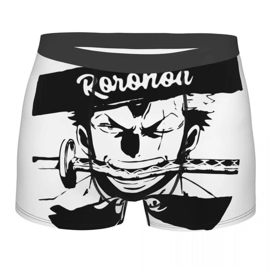 Boxer One Piece - Ritratto di Roronoa Zoro (bianco e nero)
