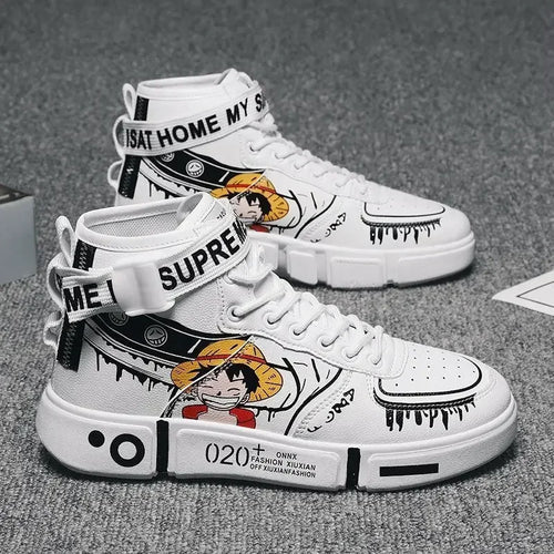 Zapatillas de One Piece - Ropa de calle Luffy blanco