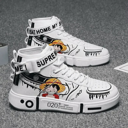 Zapatillas de One Piece - Ropa de calle Luffy blanco