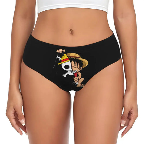 Mutandine One Piece - Ritratto di Monkey D. Luffy (nere)