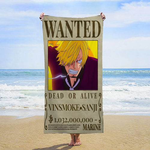 Asciugamano da spiaggia One Piece - Wanted Sanji (Ritratto classico)