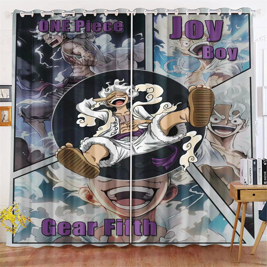 One Piece Curtain - Luffy Gear 5 "Joy Boy" (illustrazione artistica HD)
