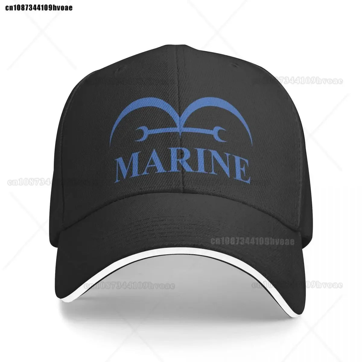 Gorra azul marino de One Piece - Negro clásico (logotipo bordado)
