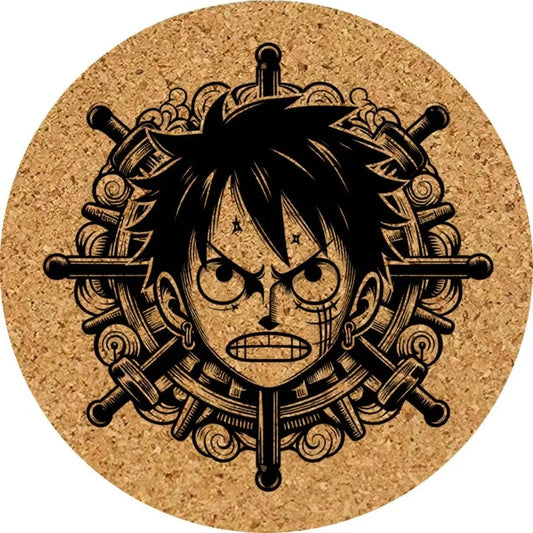 Dessous de Verre One Piece - Gouvernail & Luffy en Liège