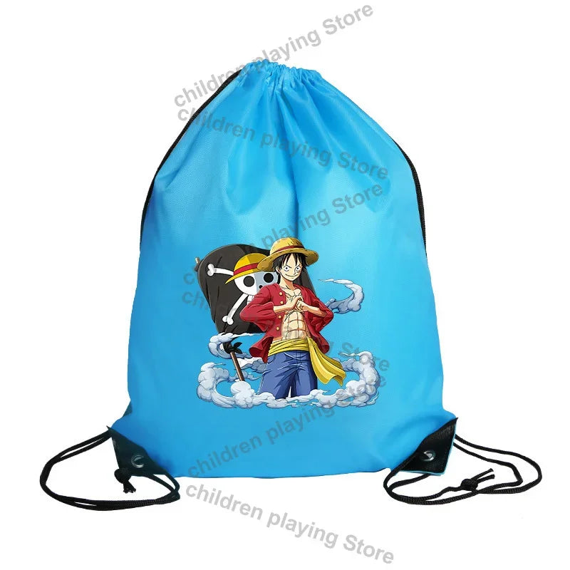 Sac à cordon One Piece – Monkey D. Luffy Surf Illustration Bleue