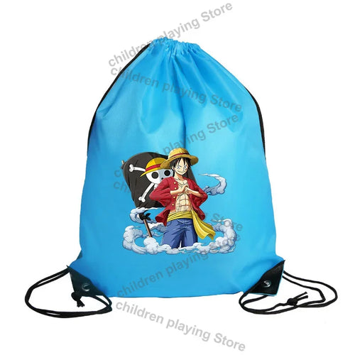 Sac à cordon One Piece – Monkey D. Luffy Surf Illustration Bleue