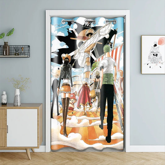 Tenda per porta One Piece - Roronoa Zoro e Sanji (posizione di combattimento)