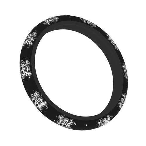 Funda para volante de One Piece: Símbolos del manga en negro intenso