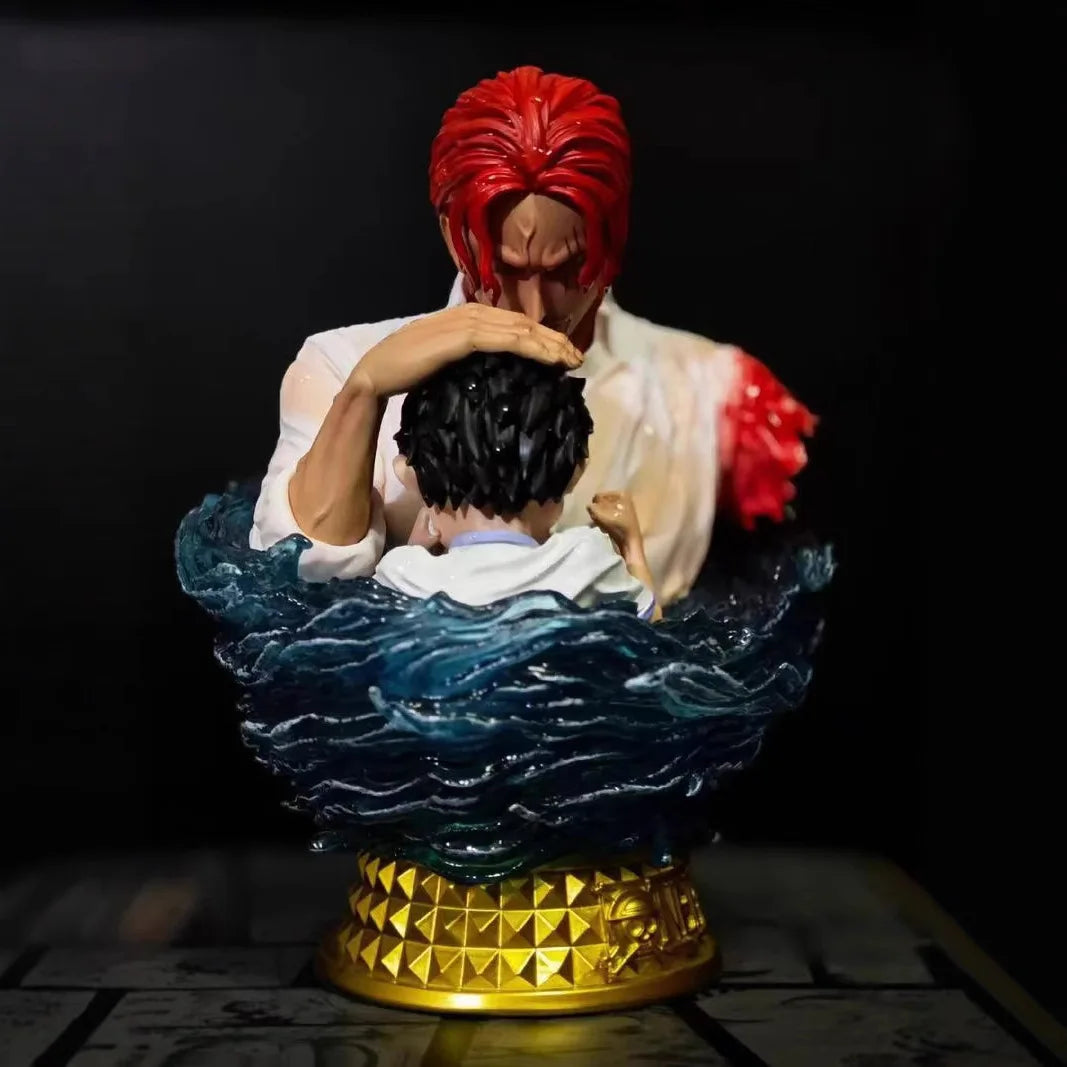 Busto de One Piece - Shanks y Luffy pelirrojos (Escena de despedida)