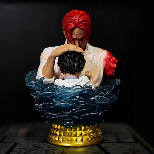 Busto de One Piece - Shanks y Luffy pelirrojos (Escena de despedida)