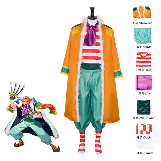 Disfraz de cosplay de One Piece: atuendo completo de Buggy el payaso