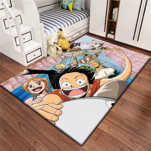 Tappeto One Piece - Scena festiva con Rufy e i suoi amici