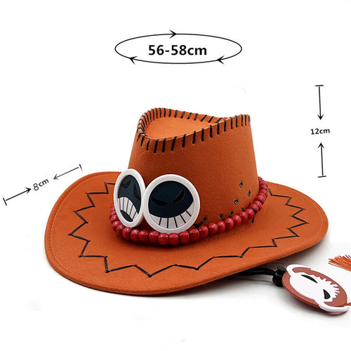 Gorra Ace One Piece - Fieltro naranja e insignias