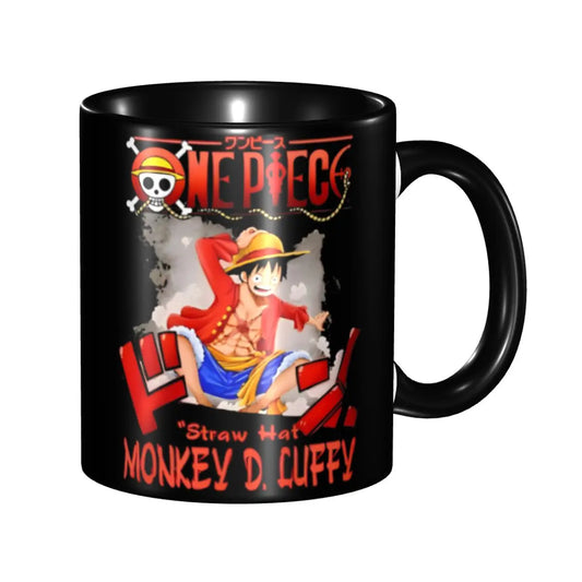 Tazza One Piece - Luffy Design minimalista e coperchio in legno
