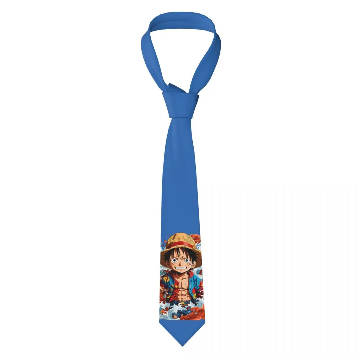 Corbata de One Piece – Retrato de Luffy Azul