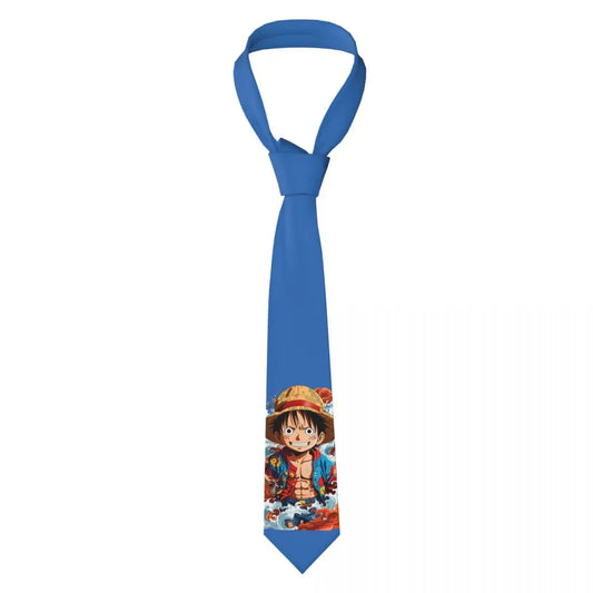Corbata de One Piece – Retrato de Luffy Azul
