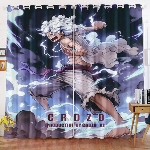 Cortina de One Piece - Luffy Gear 5 "Dios del Sol" (Pose de acción HD)