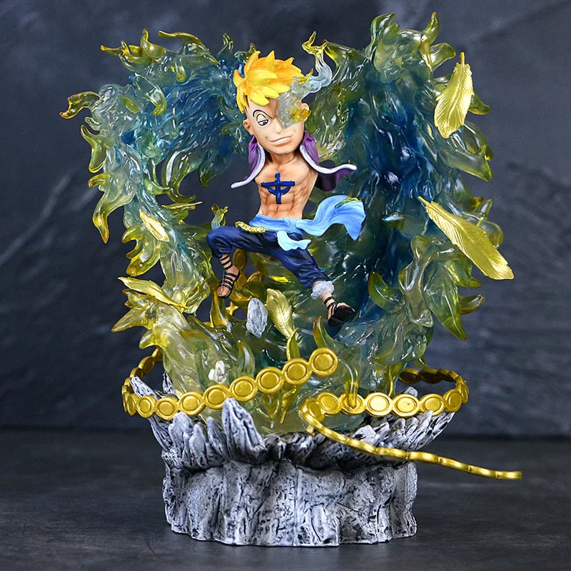 Statua di One Piece - Marco la Fenice (effetti fiamma blu)