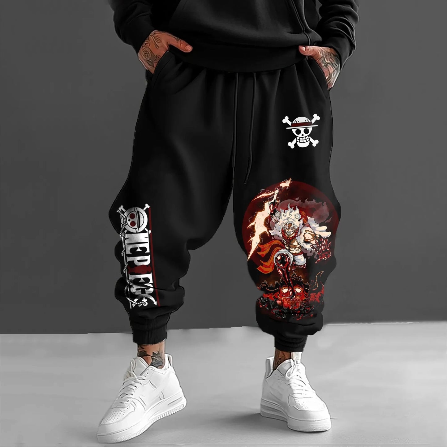 Jogging One Piece - Illustration Combat Luffy Gear 4 (Noir & Rouge)