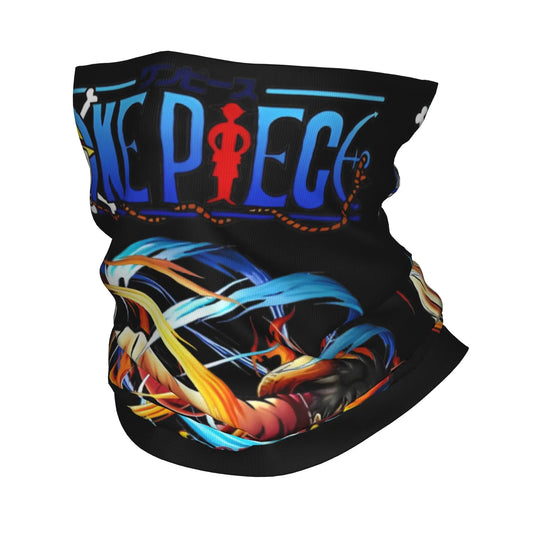Polaina de cuello de One Piece - Logotipo azul neón