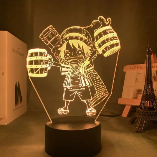 Lámpara de noche LED de One Piece - Luffy Sombrero de Paja (Naranja)