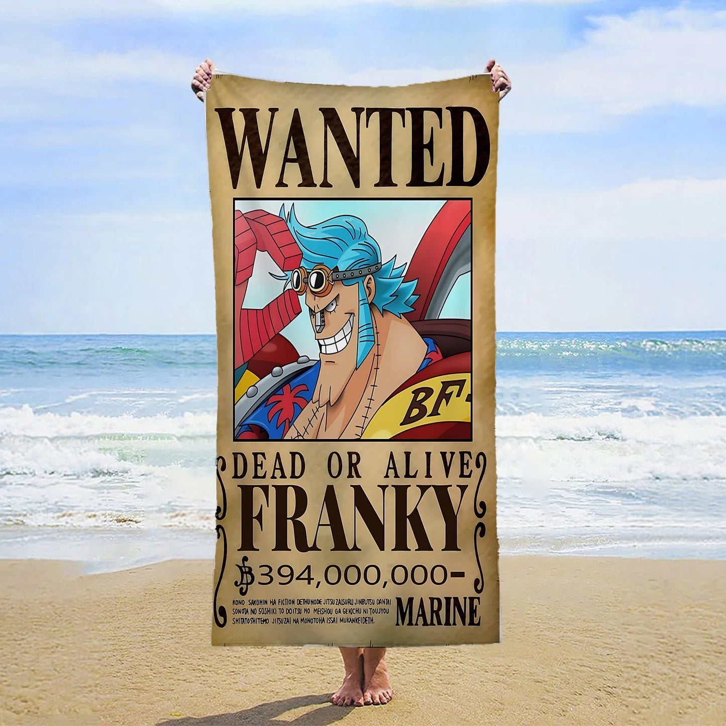 Toalla de playa de One Piece - Se busca Franky (Pirata de Hierro)