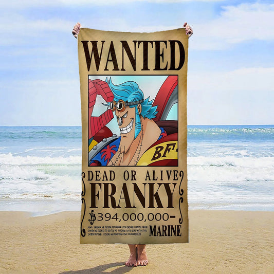 Asciugamano da spiaggia One Piece - Wanted Franky (Iron Pirate)