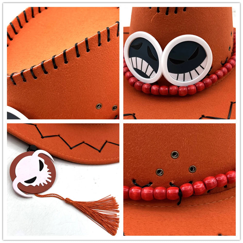 Gorra Ace One Piece - Fieltro naranja e insignias