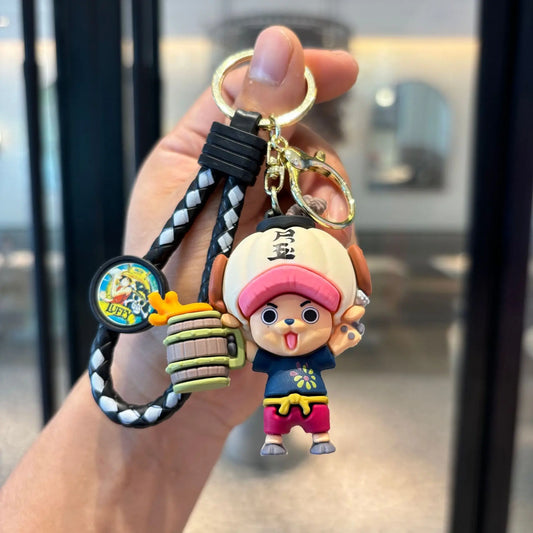Portachiavi con statuetta di One Piece – Chopper con cappello rosa