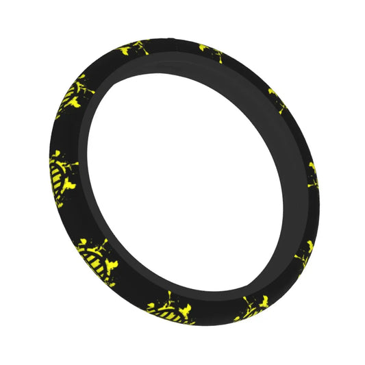 Funda para volante de coche de One Piece: diseño pirata amarillo neón