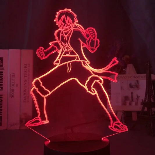 Lámpara LED nocturna de One Piece - Monkey D. Luffy Action (Roja)