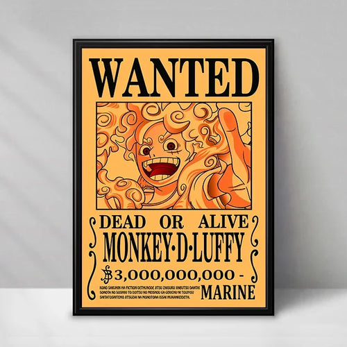 Poster ricercato di One Piece - Monkey D. Luffy (Classico d'epoca)