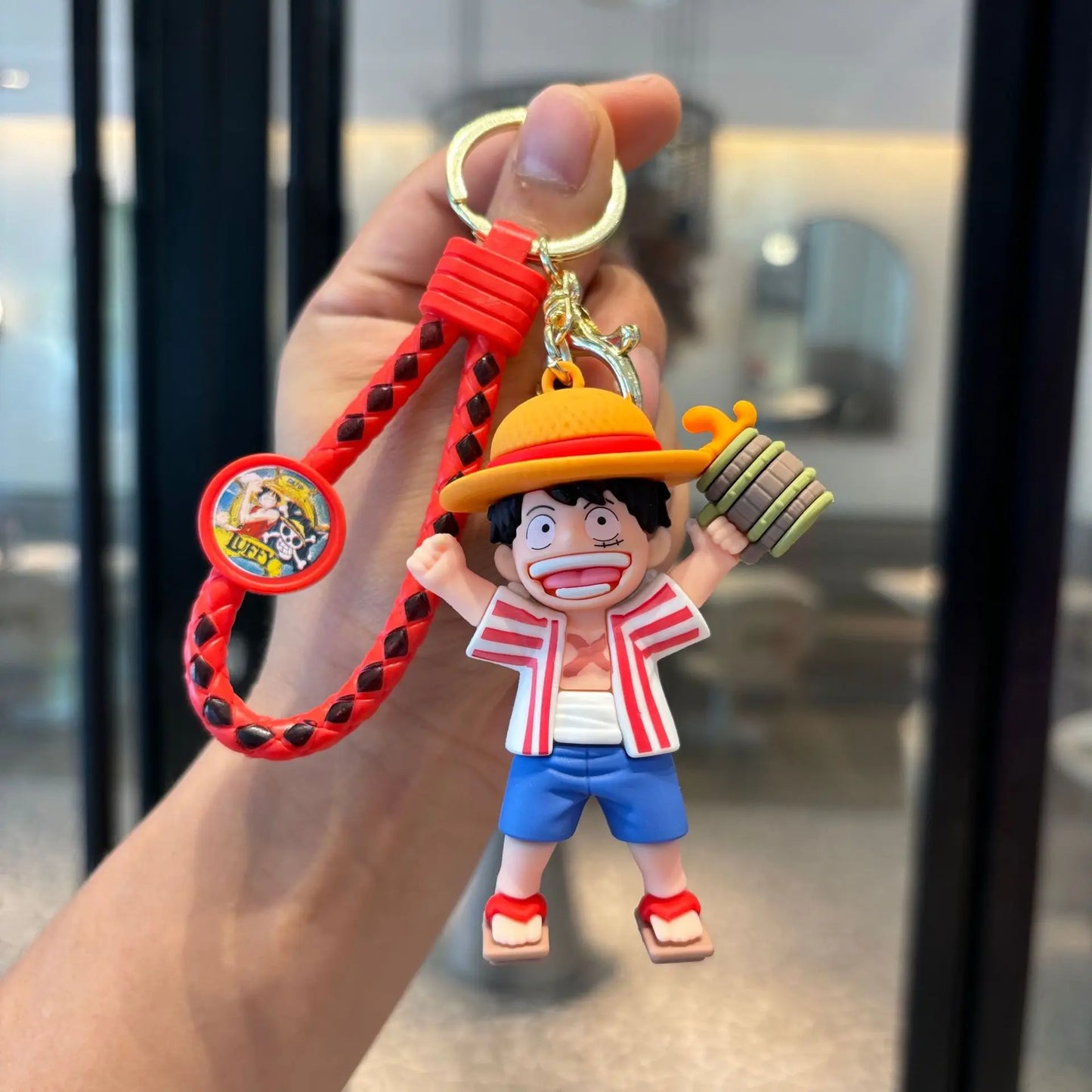 Figura de llavero de One Piece: Luffy Sombrero de Paja 3D