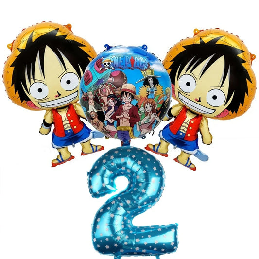 Kit di palloncini One Piece - Decorazione per il 2° compleanno (numero blu)