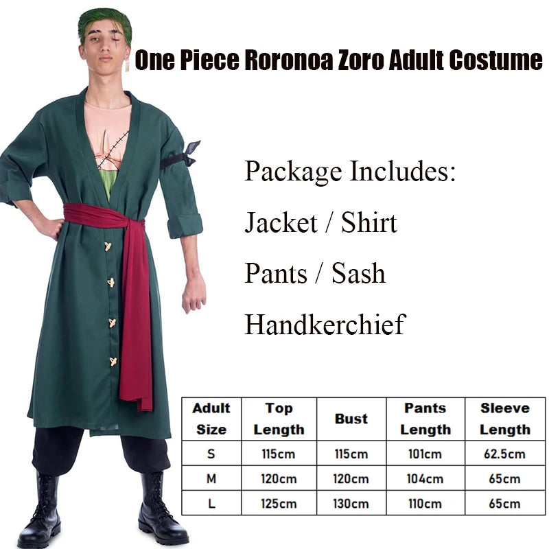 Disfraz de One Piece - Traje para adulto de Roronoa Zoro (estilo Wano Kuni)