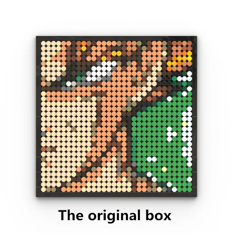 One Piece Pixel Art Mosaic Painting - Ritratto di Roronoa Zoro (mattoni)