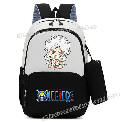 Sac à Dos One Piece – Monkey D. Luffy Dessin Chibi Noir & Blanc