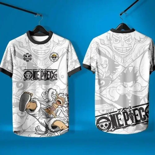 Maglia da calcio One Piece - Design manga in bianco e nero (stile Jersey)