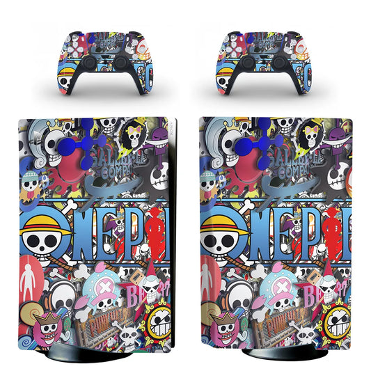 Adesivi One Piece per PS5 - La ciurma completa di Cappello di Paglia