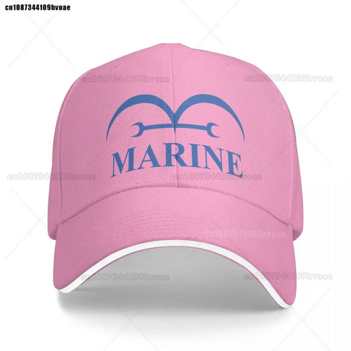 Gorra One Piece Navy - Rosa pastel (Logotipo bordado)