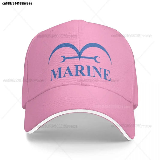 Gorra One Piece Navy - Rosa pastel (Logotipo bordado)