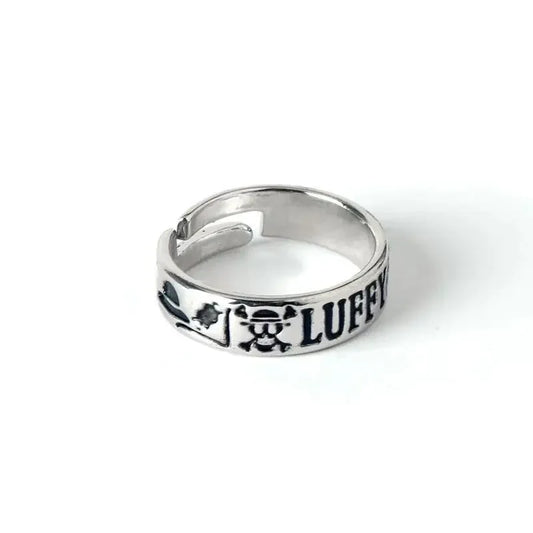 Anello One Piece - Logo Rufy con teschio inciso