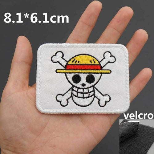 Parche de One Piece - Calavera y huesos cruzados de Jolly Roger (rectangular)