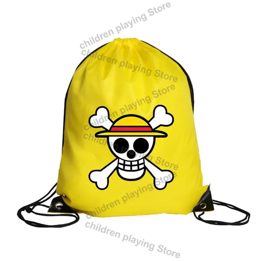 Bolsa con cordón de One Piece – Emblema del Pirata Sombrero de Paja Amarillo