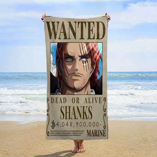 Toalla de playa de One Piece - Se busca: Shanks el pelirrojo