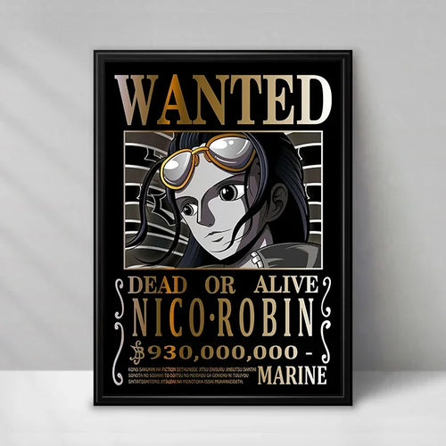 Poster One Piece Wanted - Nico Robin (Style Vintage)